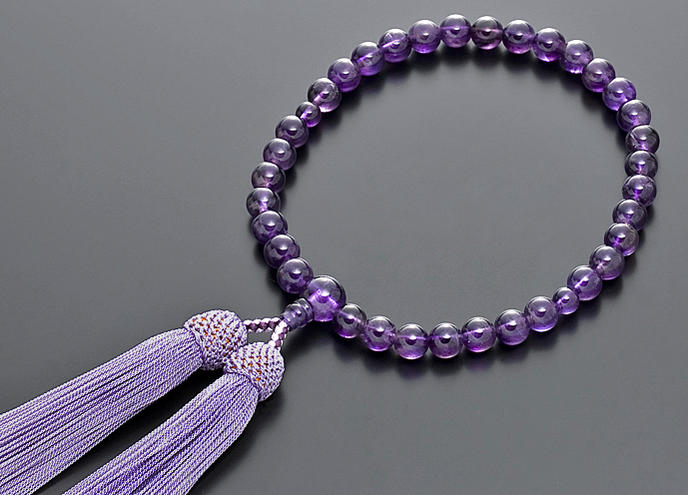女性用数珠（念珠）　紫水晶《アメジスト》　正絹房【数珠】【女性用】【アメジスト】【念珠】【数珠通販】