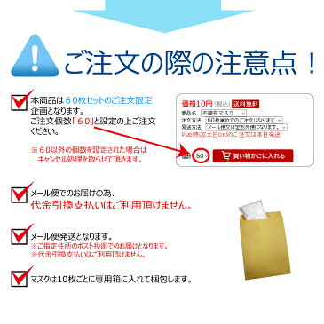 ｢メール便送料無料｣｢風邪・インフルエンザ対策｣サンタン 不織布マスク (nonwoven cloth Mask) 大人用サイズ 60枚セット 【smtb-s】