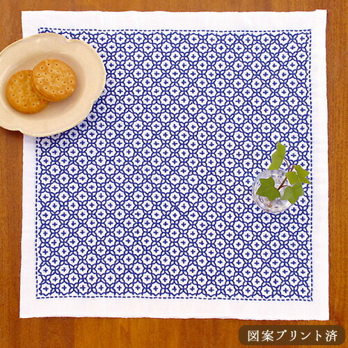 刺繍 刺しゅうキット オリムパス こぎん刺し 一目刺しの花ふきん 十字花刺し 【メール便可】 刺繍生...:shugale:10036119