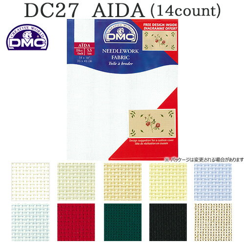 刺繍　刺しゅう布 DMC DC27 14カウント 35×45cm 【メール便可】...:shugale:10016953