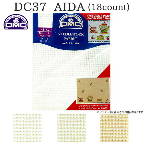 刺繍　刺しゅう布 DMC DC37 18カウント 35×45cm 【メール便可】...:shugale:10016955