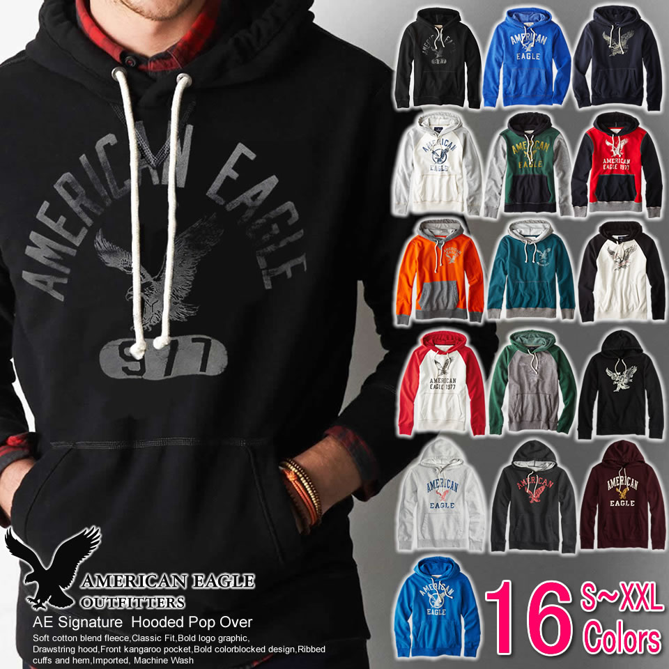 ★2014年秋冬新作！アメリカンイーグル メンズ パーカー AE Signature Hooded Pop Over【16色】(S,M,L,XL,XXL)(最大ポイント4倍！10800円以上で送料無料,あす楽,100％本物,新作,楽天最安値に挑戦中！)