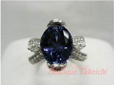 プラチナ★リング　タンザナイト5.93ct◇ダイヤ◆鑑【中古】/m7795