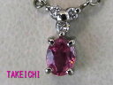 Pt850★ネックレス ピンクサファイヤ0.38ct◇ダイヤモンド0.06ct【中古】/27444