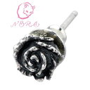 ノラ NORA ピアス レディース シルバー ジュエリー 猫 ねこ ネコ 片耳用 ローズ 薔薇 925 スターリングシルバー NR-PE-0001