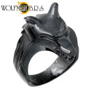 WOLFMAN B.R.S【ウルフマンB.R.S】リング 指輪 メンズ シルバー ウルフ ブラック 925 スターリングシルバー WO-R-060BK