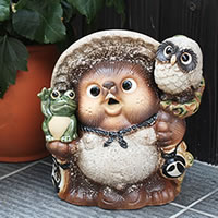 信楽焼 和風 おしゃれ 9号古信楽満願成就 たぬき 開運 縁起物 タヌキ 陶器タヌキ たぬき 開運置物 しがらきやき 焼き物 狸 タヌキ 信楽 ta-0138