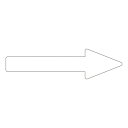 配管識別方向表示エンビステッカー 白矢印 10枚1組 サイズ:15×100×30×40mm (配管識別テープ・ステッカー/配管用矢印ステッカー)