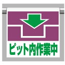 ワンタッチ取付標識 建設現場用ワンタッチ取付標識 ワンタッチ取付標識 (ピクトタイプ) 内容:ピット内作業中 建設現場用ワンタッチ取付標識 ワンタッチ取付標識