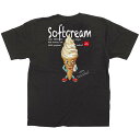 黒Tシャツ ソフトクリーム キャラクター サイズ:XL (店舗用品/飲食店用品/飲食店ユニフォーム)