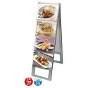 【送料無料】B5サイズ カードケーススタンド看板 規格:B5横×8枚 両面 (A型看板/カードケース差替えタイプ(屋外OK))