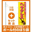 【セット商品】3m・3段伸縮のぼりポール(竿)付 のぼり旗 ヘラクレス (GNB-593)