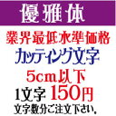 優雅体　5センチ以下　カッティング文字　カッティングシート　切り文字　ステッカー　制作・販売・通販業界最低水準価格　欲しい文字を、お値打ち価格でお届けします。プロの看板店制作ですから安心品質、屋外耐候シート!　