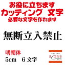 無断立入禁止 カッティングシート 文字 文字シール 切り文字 製作 通販 屋外耐候 販促 集客 売上アップに 看板 案内板 必要な カッティング文字 を作れます。明朝体 黒 5cm