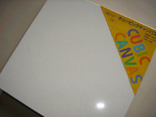 キュービックキャンバス　ホワイト　20×20×3.8cm表現自在のカラーキャンバス！油絵具はもちろん、アクリル絵具使用者にも人気です