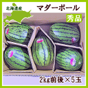 【送料無料】北海道産 マダーボールスイカ5玉(計10kg:1...