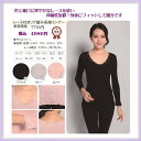 【シルク&コットン】身体にフィットして暖か★レース付リブ織長袖インナー【3カラー】数量限定