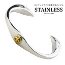 ステンレス素材 金イーグルメタルバングル 平打ち イーグルバ...