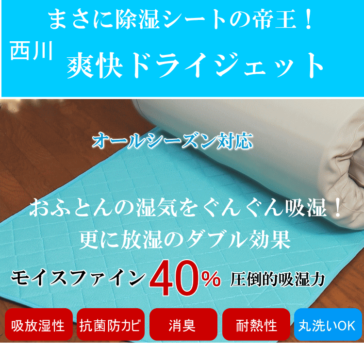 京都西川　ドライジェット ダブルサイズ　これぞ除湿シートの帝王　高吸湿　抗菌防臭　湿気・梅…...:singuten:10001422