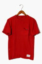 【中古】WASTE TWICE ウエストトゥワイス コットン 胸ポケット クルーネック 半袖Tシャツ 38 Red 赤 /◆ メンズ 【ベクトル 古着】 20071