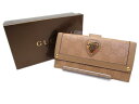 GUCCI【グッチ】バブーシュカ シマ レザー Wホック 長財布 208566・486430【中古】【ベクトル 古着】130116【中古】
