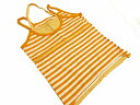 ユニクロ UNIQLO ボーダー ホルターネック キャミソール キッズ オレンジ白 140 N7 【中古】【ベクトル 古着】 170425 ベクトル 新都リユース