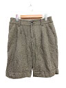 ユニクロ UNIQLO ジップフライ 裾ロールアップ 2タック シルク混ツイード ショート ハーフパンツ 灰ベージュ 73 J9 レディース 【中古】【ベクトル 古着】 170603 ベクトル 新都リユース