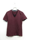 ニコルクラブフォーメン NICOLE CLUB FOR MEN 半袖 レイヤードVネック シャドーストライプ Tシャツ カットソー 48 赤系 F8 メンズ 【中古】【ベクトル 古着】 170629 ベクトル 新都リユース