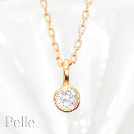 _Ch lbNX ꗱ _C 0.08ct Pelley K10 K18 _CAh Diamond  Necklace 18 GOLD S[hyyz