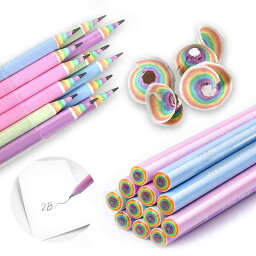 鉛筆 かきかたえんぴつ レインボー鉛筆 2b 鉛筆 女の子 可愛い鉛筆 <strong>虹色鉛筆</strong> おしゃれ鉛筆 かわいい鉛筆 小学生鉛筆 Rainbow Pencils ペーパーペンシル おもしろ文房具 子供ペンシル にじえんぴ