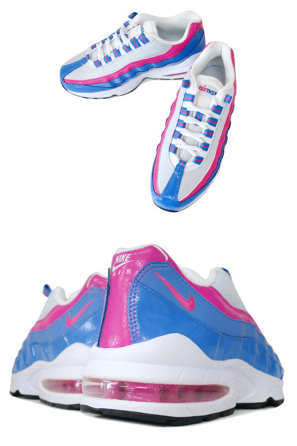 【NIKE ナイキ】レディース 靴 スニーカー 310830-110【女性に大人気のGSサイズ♪】 NIKE AIR MAX 95 LE GS ナイキ エア マックス 95 LE GS WHITE/PINK FLASH/BLUE