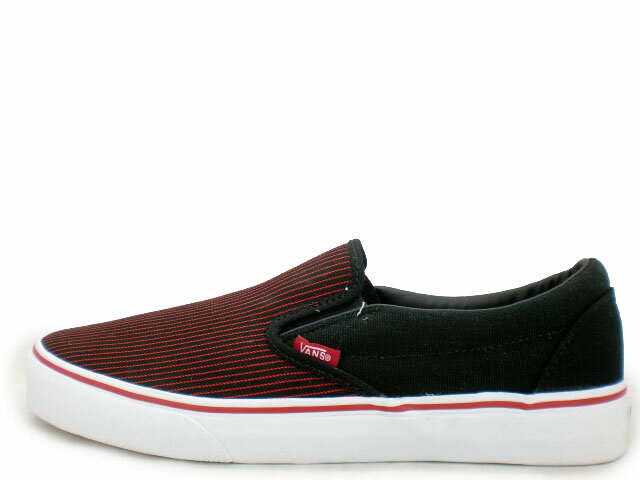 VANS SLIP-ON 黒赤ストライプバンズ スリッポン 黒赤ストライプ