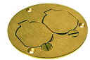【中古】【輸入品・未使用】Raco 6249 9.8cm Round Floor Box Duplex Brass Cover with Lift Lids