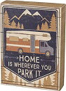 【中古】【輸入品・未使用】Primitives by Kathy Slat 木製ボックスサイン - Home is Wherever You Park It | 6インチ x 8インチ x 1.75インチ