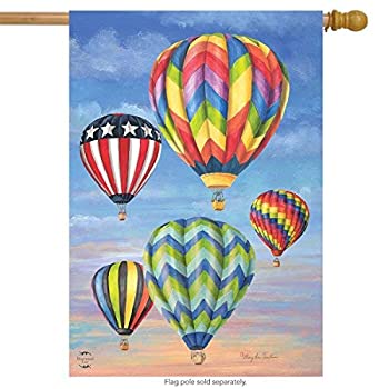 【中古】【輸入品・未使用】Briarwood Lane Hot Air Balloons Summer House Flag 28