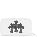 CHROME HEARTS REC F ZIP WALLET WHITE LEATHER Nn[c@REC F Wbv@EHbg@#2 Wbv@EHbg@zCg