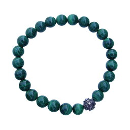 CHROME HEARTS 8MM MALACHITE & 1 SILVER BEADS BRACELET <strong>クロムハーツ</strong> マラカイトビーズ <strong>ブレスレット</strong>　8MM