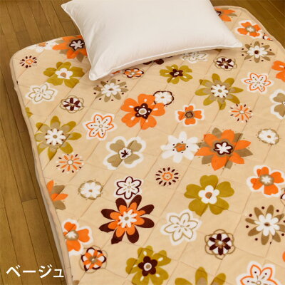V-Lap敷きパッドシングル(約100×200cm)マイクロプリントフランネルマイクロファイバーあたたかい洗濯可能秋用冬用Vラップ使用あったか敷きパッド花柄寝具蓄熱テイジンTEIJINのv-lapを使ったあったかパットベッド敷き布団に