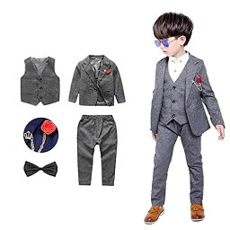 海の堂e-shop 男の子フォーマルスーツ 子供 スーツ キッズ フォーマル スーツ 子供服 ベスト ジャケット ズボン 3点セット 七五三 お宮参り 紳士服 入学式 卒業式 入園式 用 90/100/110/120/130/140/150/160