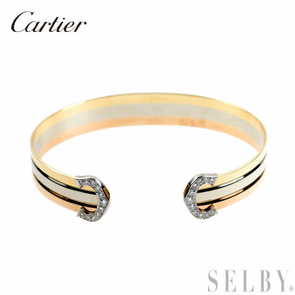【中古】 カルティエ K18YG/WG/PG ダイヤモンド バングル 2C SELBY 送料サービス Cartier