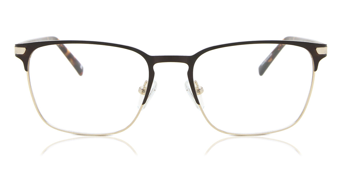 【正規品】【送料無料】SmartBuyコレクション Full Rim Square Dark Brown Gold SmartBuy Collection Khel 917F Fashion Unisex Eyeglasses【海外通販】