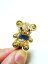 【メール便可】リトルアニマル リボンベア ゴールド ストーンxネイビー かわいい スマホ イヤホンジャック little animal bear gold x navy cute smart phone ear phone jack charm