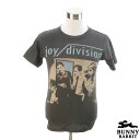 デザインTシャツ BUNNY RABBIT Joy Division ジョイ・ディヴィジョン ビンテージ風 ロック ポスト・パンク バンド フェス 黒 ブラック