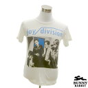 デザインTシャツ BUNNY RABBIT Joy Division ジョイ・ディヴィジョン ビンテージ風 UK ロック ポスト・パンク バンド フェス 白 ホワイト