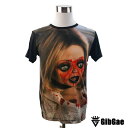 デザインTシャツ GibGae ティファニー Tiffany 映画Tシャツ チャイルド・プレイ チャッキー ホラー キャラクター プリントTシャツ メンズ レディース サイズM&L
