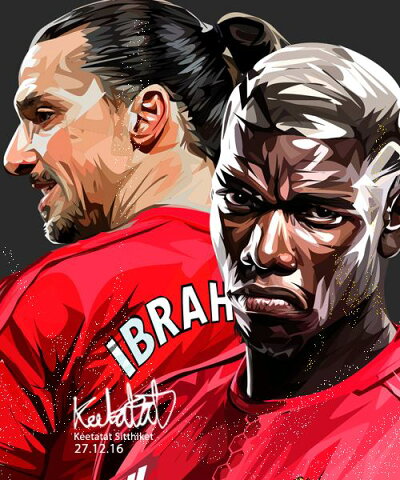 【バナーからエントリーで☆最大ポイント5倍】Paul Pogba＆Zlatan Ibrahimovic　ポグバ＆イブラヒモビッチ　[サッカー選手・マンチェスター・ユナイテッド]　ワールドカップ　お洒落にお部屋を彩るウォールアートパネル【映画・キャラクター・スター　グッズ・雑貨】