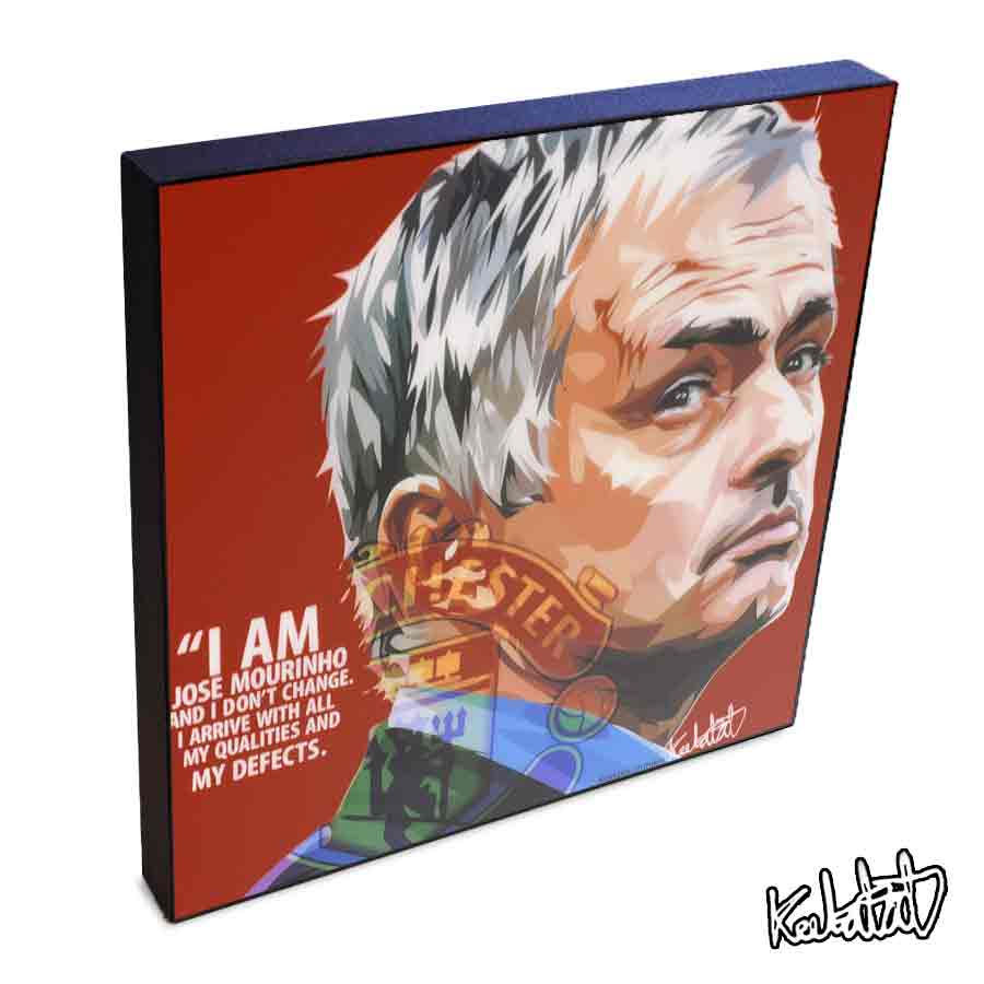 ポップアートフレーム Jose Mourinho　<strong>ジョゼ・モウリーニョ</strong>（red） KEETATAT SITTHIKET アートパネル インテリア 雑貨 店舗 内装 玄関 おしゃれ ポスター 絵 イラスト 壁掛け サッカー監督 名将 レジェンド マンチェスター・ユナイテッド