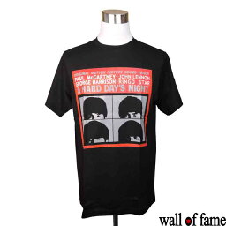 バンドTシャツ Wall of fame The Beatles <strong>ビートルズ</strong> A Hard Day s Night ハード・デイズ・ナイト 音楽 プリントTシャツ <strong>グッズ</strong> UK ロック フェス ファッション 洋楽 Tシャツ 男女兼用 サイズM＆L