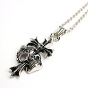 Rakuten Fashion THE SALE 10%OFF クロスがスカルを貫くシルバー風ゴシックネックレス いぶし加工風スカルクロス SPST030 メンズネックレス necklace 送料無料
