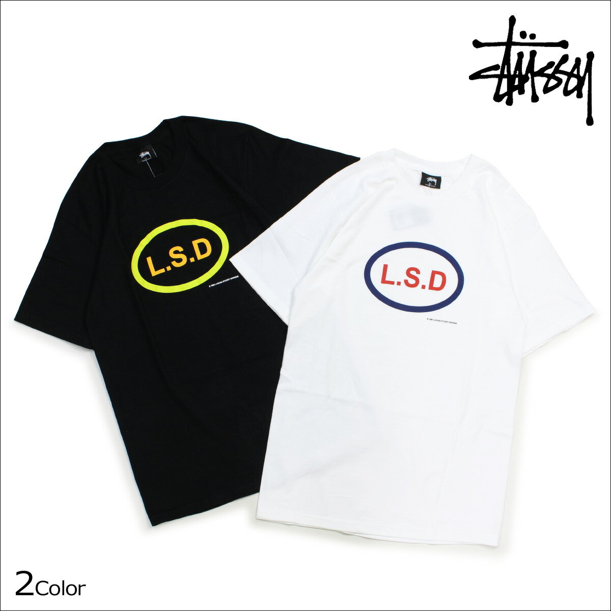 [最大800円OFFクーポン配布中] ステューシー STUSSY Tシャツ メンズ 半袖 LSD TEE ティーシャツ T-SHIRTS ブラック ホワイト [ネコポス可]